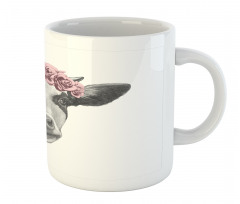 Cow with Roses Wreath Mug