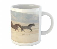 Wild Mustang Horses Art Mug