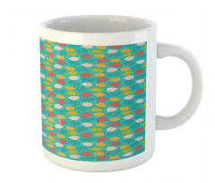 Colorful Abstract Leaves Art Mug