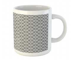 Monochrome Outline Flowers Mug