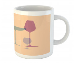 Wine Glasses Silhouette Art Mug