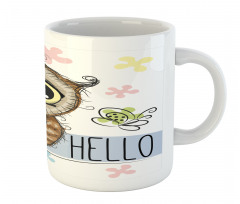 Cartoon Butterfly Hello Mug