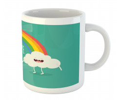 Love Wording Happy Clouds Mug