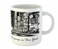 Lady Passing Crowded City Mug