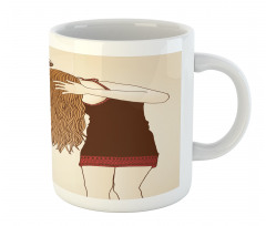 Girl Hair Care Sketch Art Mug