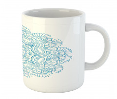 Monotone Floral Round Mug