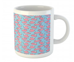 Cartoon Piglets Wings Mug