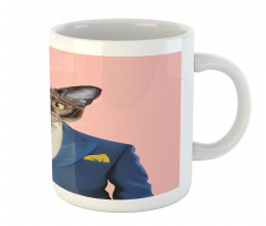 Whimsical Portrait of a Cat Mug