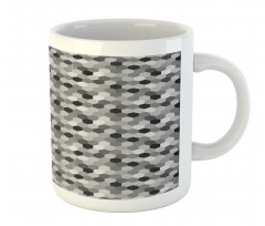 Greyscale Hexagons Grid Mug