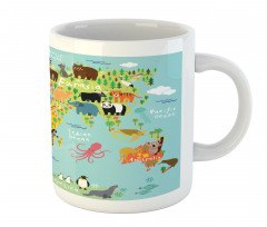 Animal Map of the World Mug