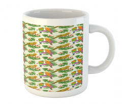 Vivid Floral Parrots Mug