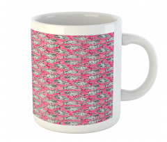 Greyscale Flower Chintz Rose Mug