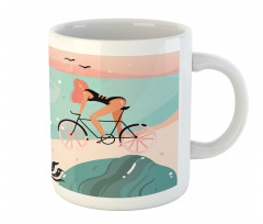 Woman Cycling in Sea Mug