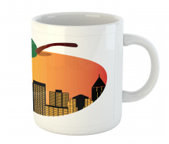 City Skyline in a Peach Mug