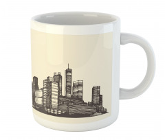 Grunge City Skyline Vintage Mug