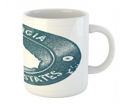 Map of Georgia Round Emblem Mug