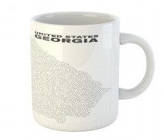 Typography and Dotted Map Mug