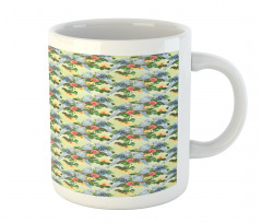 Birds Composition Leaves Mug