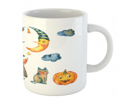 Pumpkin Crescent Cat Mug