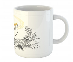 Crescent Floral Wreath Mug