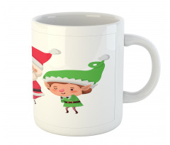 Young Girl and Boy Santa Claus Mug