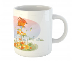 Floral Nest of Birds Mug