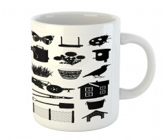 Monochrome Garden Items Mug