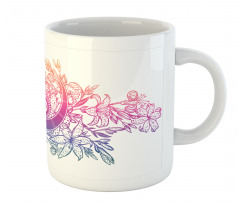 Lily Flowers and Crescent Mug