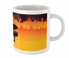 Pianist Man Playing on Flames Mug