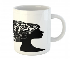 Woman with Floral Hair Mug