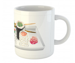 Various Flavored Sushi Plate Mug