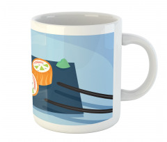 Colorful Doodle Sushi Plate Mug