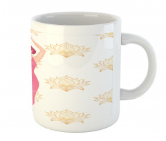 Woman Doing Yoga Lotus Petal Mug