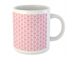 Pinkish Flowers in Hexagons Mug