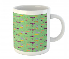 Sketch and Cartoon Dinosaur Mug