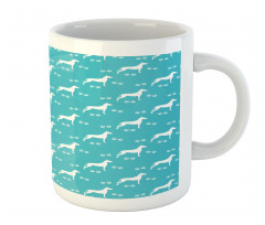 Dog and Paw Silhouettes Mug