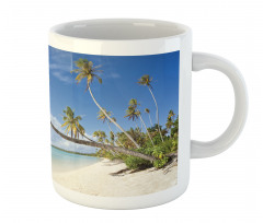 Tropical Beach and Palm Leaves Mug