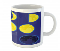 Lunar Phases Scheme at Night Mug