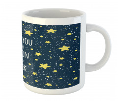 Romantic Typography Moon Star Mug