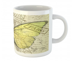 Writing and Butterfly Mug