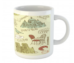 Paris Theme Elements Mug