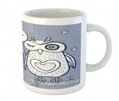 Night Bird Couple Doodle Mug