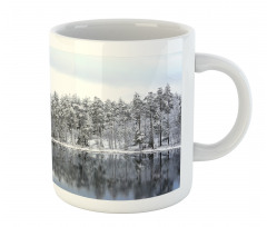 Trees in Cold Day Lake Mug