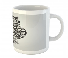 Zentangle Graphic Bird Mug