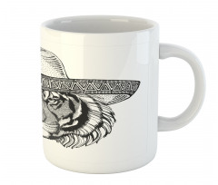 Tiger Fiesta Hat Art Mug