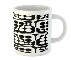 Monotone Squares and Dots Mug