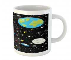 Stars Earth Moon Rocket Mug