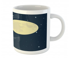 Flying Rocket and Moon Mug