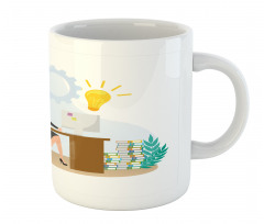 Woman Sitting at the Desk Mug