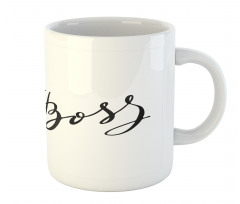 Monochrome Feminine Text Mug